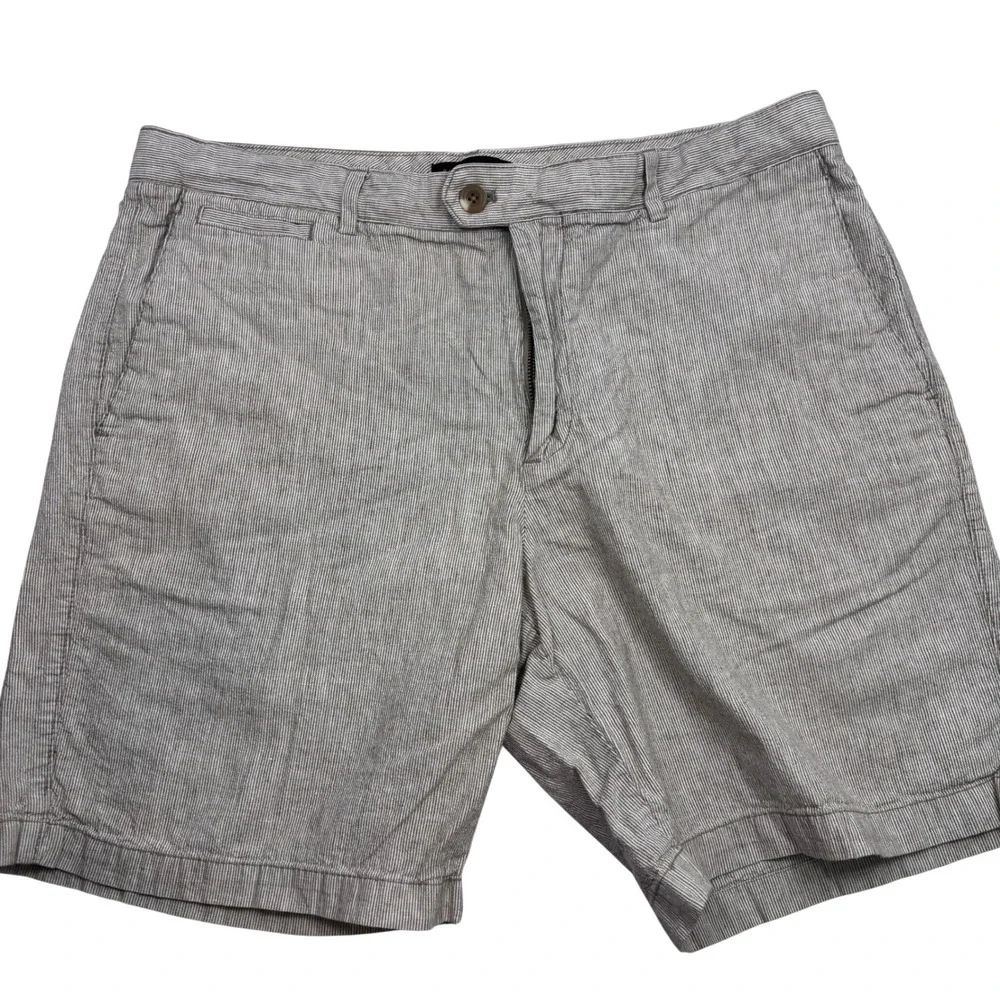 Banana Republic‎ Mens Tan White Striped Chino Shorts Size 36 Casual Summer